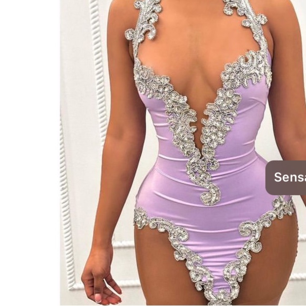 Rhinestone purple dress